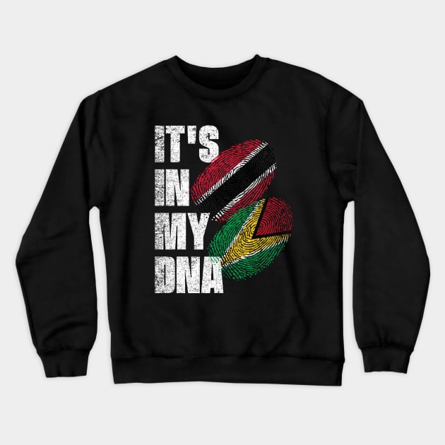 Trinidadian And Guyanese Mix DNA Flag Heritage Crewneck Sweatshirt by simonStufios